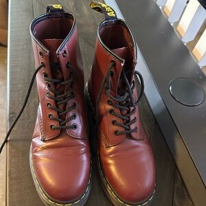 Dr. Martens Red Lace-Up Boots
